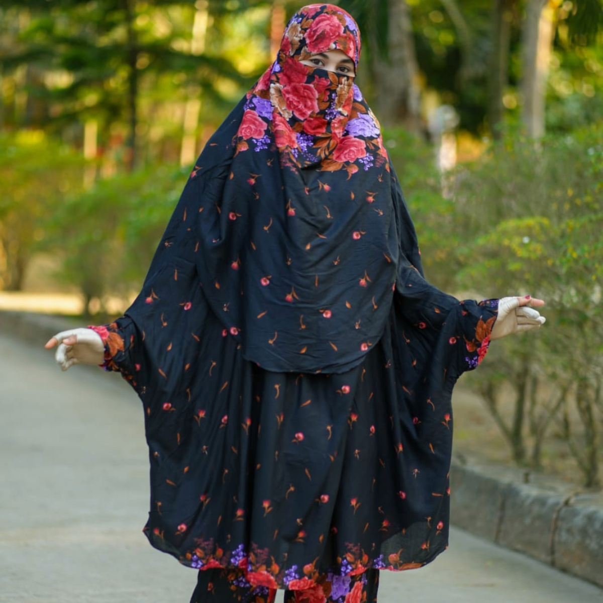 Elegant Palazzo long Khimar Set